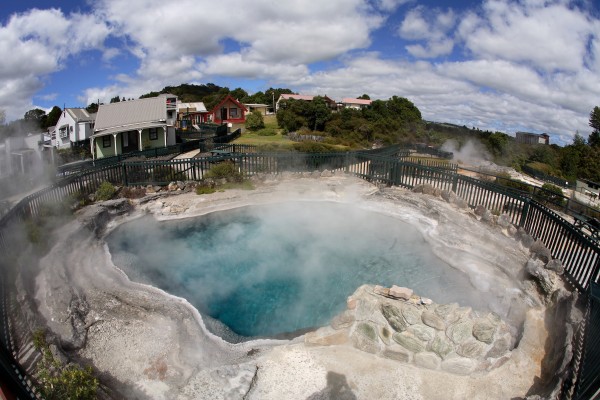 Steaming geothermal hot pools